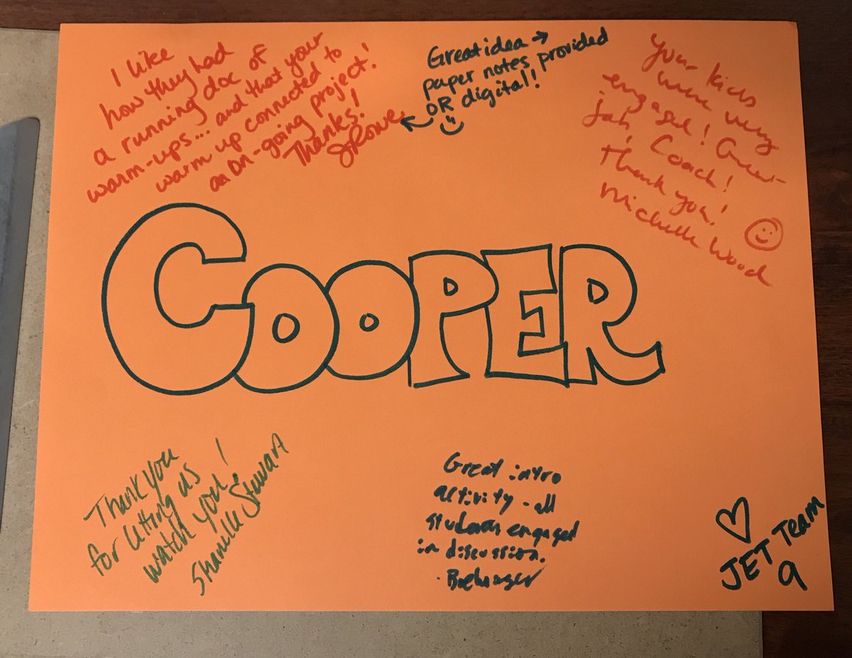 JanuaryRowe's tweet photo. A great #JETwalk today at @ProsperHS watching @MrsHodum, @noellewitte09, and @tonycooper89 in action! We loved the visual prompts in Hodum/Witte’s room and how Cooper addressed multiple learning styles in his class!
#PHSfam https://t.co/pTQLccJIft