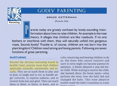 Pic1 = A tweet from James Dobson Family Talk (and RT from AACC)Pic2 = Word from Grace Ketterman in the Soul Care Bible, 2001.