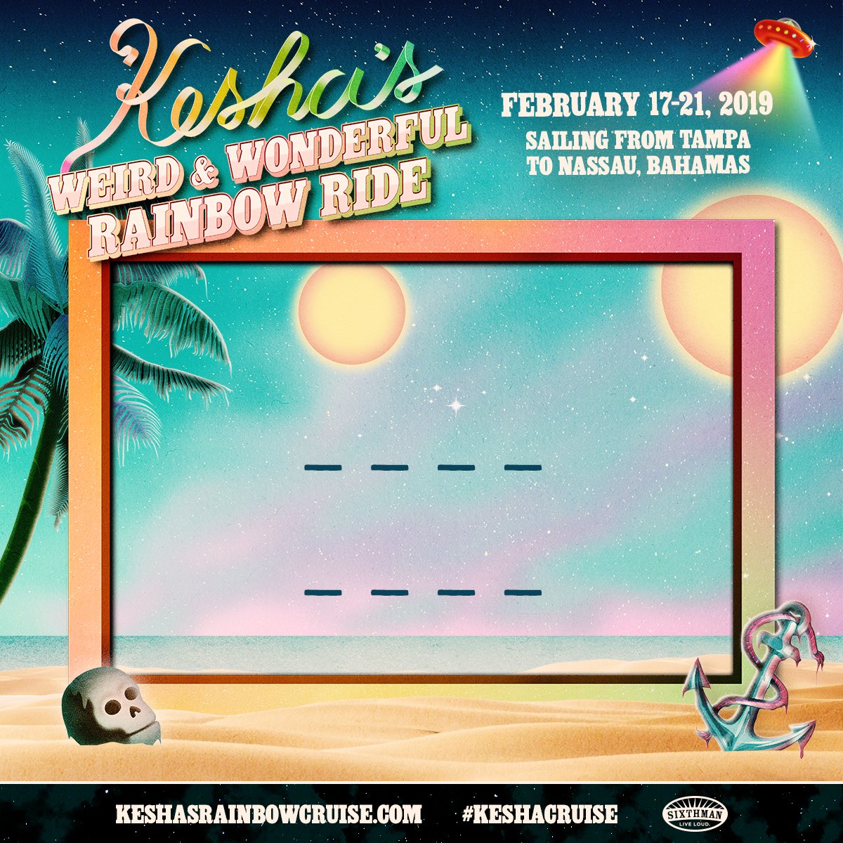 KeshaRose's tweet photo. Hey Animals! We’ve got another round of lineup announcements for @KeshaCruise coming your way tomorrow. Stay tuned and get ready to boogie!! 🌈🌈
Can anyone guess who they are??😉
🚨➡🌴
👩‍👦☀ https://t.co/g3ls6vP15A