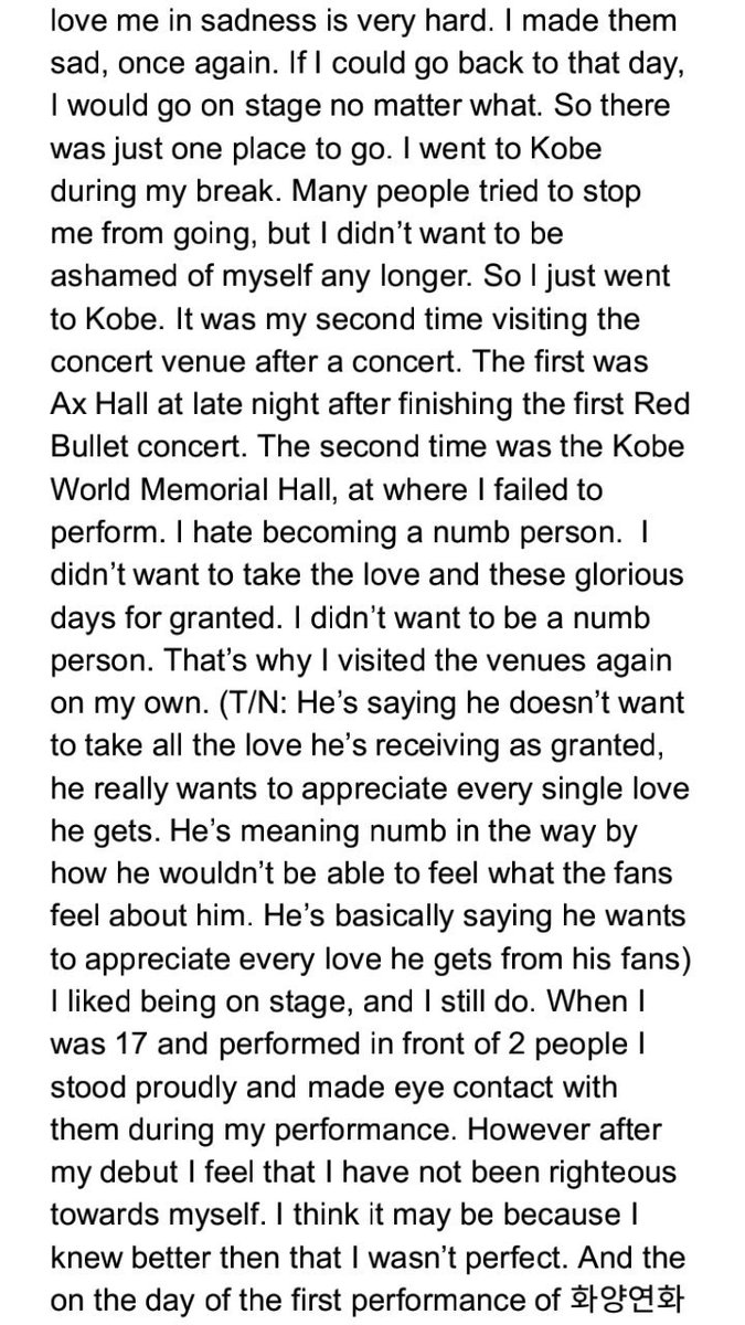 It wasn't until a month later, January 10, 2016 that yoongi wrote us a very long thread on Twitter revealing his feelings of failure cause of his not being able to perform at Kobe, it really hurt us, seeing the turmoil yoongi had been going through the entire time, alone