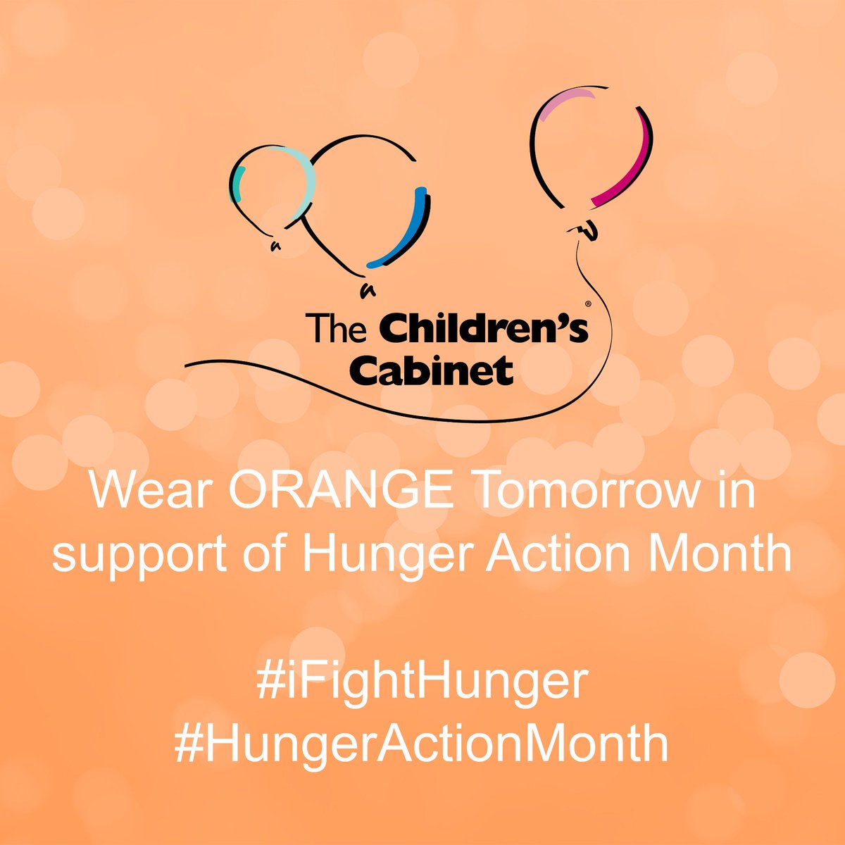 ChldrnsCabnt's tweet photo. September is dedicated to shining a light on hunger in our communities. We support Hunger Action Day and the many organizations in our community that make a difference in so many lives!!  Show your spirit by wearing orange tomorrow Sept 13. #iFightHunger #HungerActionMonth https://t.co/FjJbWEGdWp