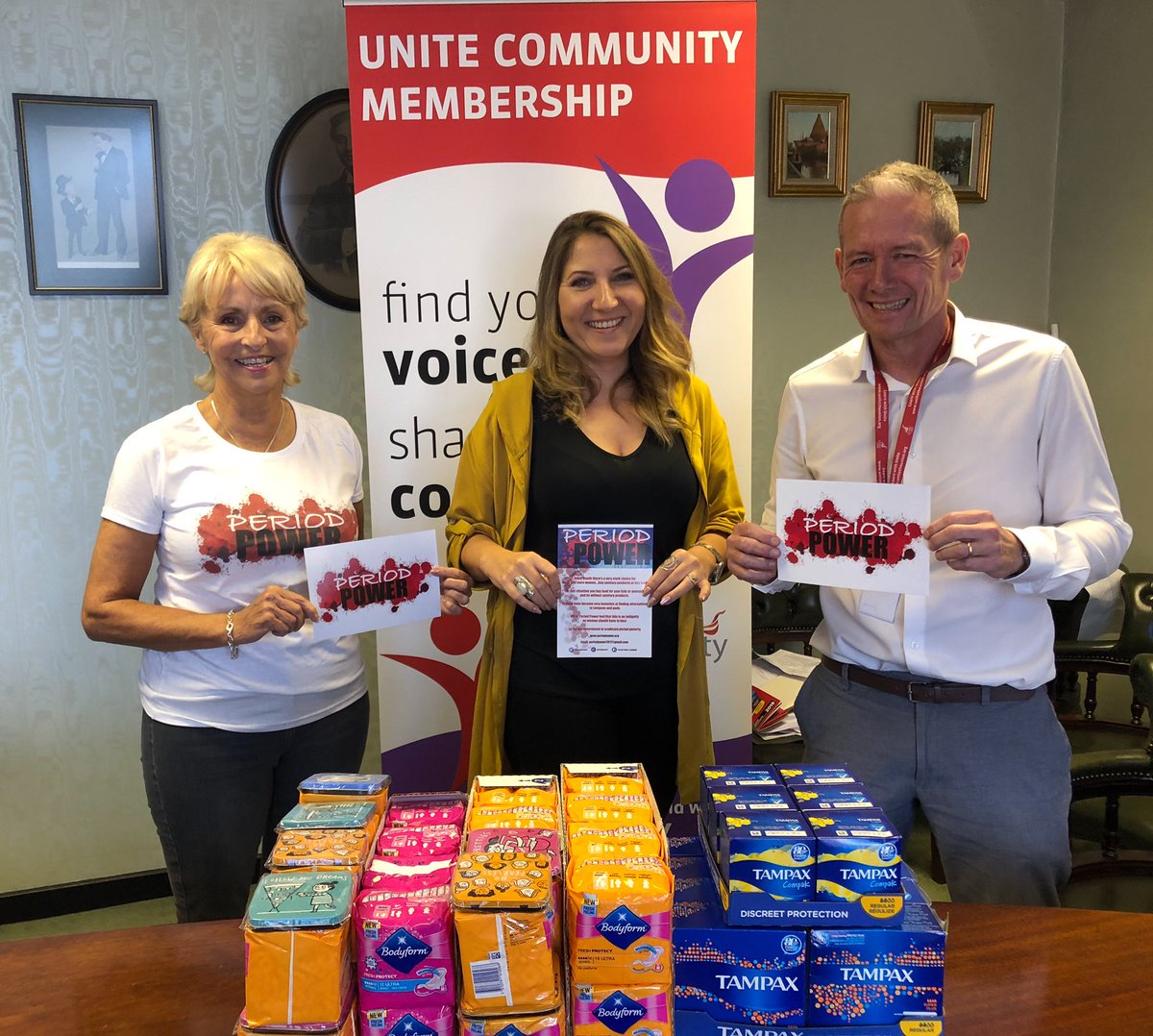 We would like to thank @PeriodPower2 for supporting the <a href="/unitetheunion/">Unite the union: join a union</a> #WestMidlands  #PeriodDignity campaign. Unite is campaigning to have sanitary products accessible in our workplaces.

#PeriodPoverty