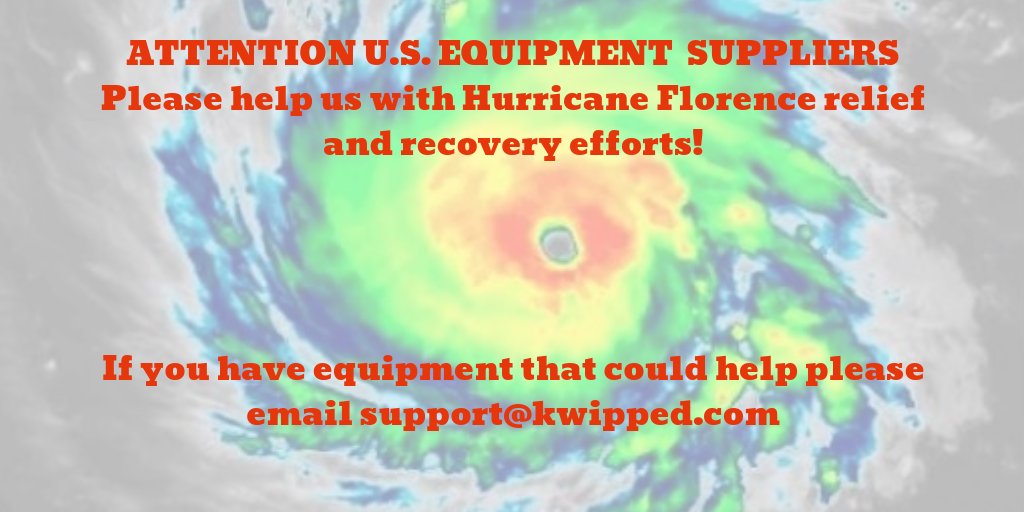 kwipped_com's tweet image. We&apos;re helping Gov &amp;amp; emergency response organizations locate all kinds of rental equipment for hurricane relief &amp;amp; recovery efforts. Equipment suppliers with equipment that might help, please email support@kwipped.com.
#HurricaneFlorence
#medical
#powerutility
@fema
