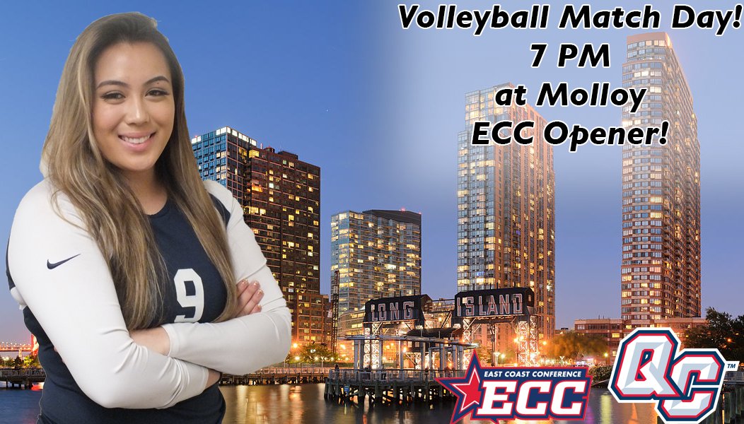 QCKnights's tweet photo. It's time for East Coast Conference play to begin! #QCVB is heading to Rockville Centre to face off with Molloy at 7 p.m. as the Knights take on the defending ECC champions! Cheer us on!
#knightpride https://t.co/HCrRSFnit5