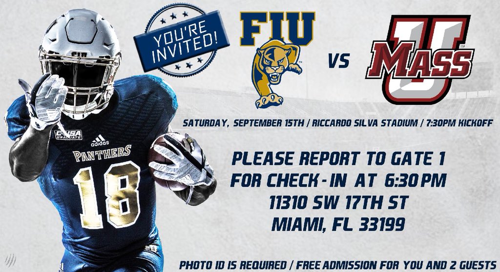 Thank you @CoachVollono for the invitation! Can’t wait to watch the game and meet the coaching staff this weekend on my unofficial visit to @FIUFootball @FIU #FIU20 #PantherPride #PawsUp #CUSA #FIU @Yusuf_Shakir @RecruitManatee @ManateeFB