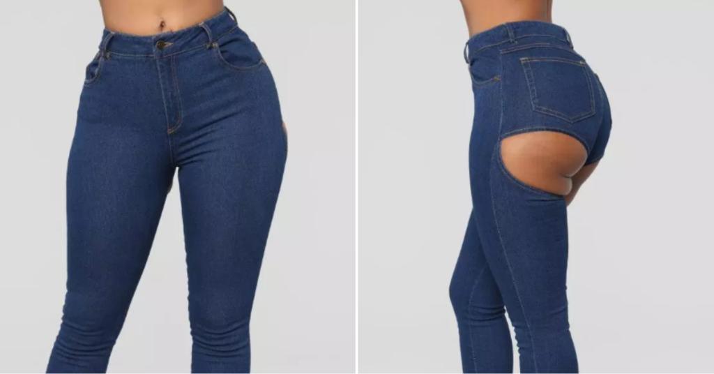 fashion nova jeans with rips in the back