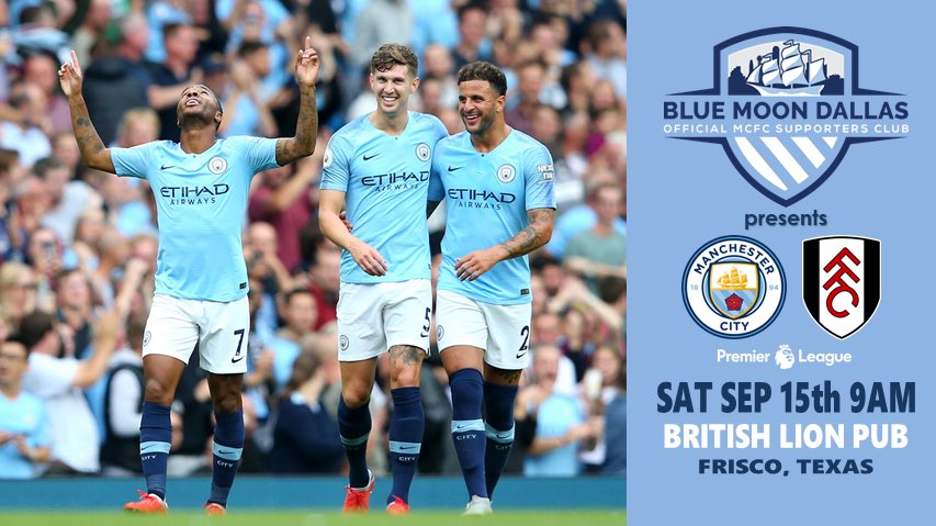 BlueMoonDallas1's tweet photo. THE CHAMPIONS RETURN🏆 
v Fulham
Saturday 9am @BritishLionPub 
Breakfast Buffet 🥓🍳
#ManCityOSC https://t.co/THH0Ofp5uM