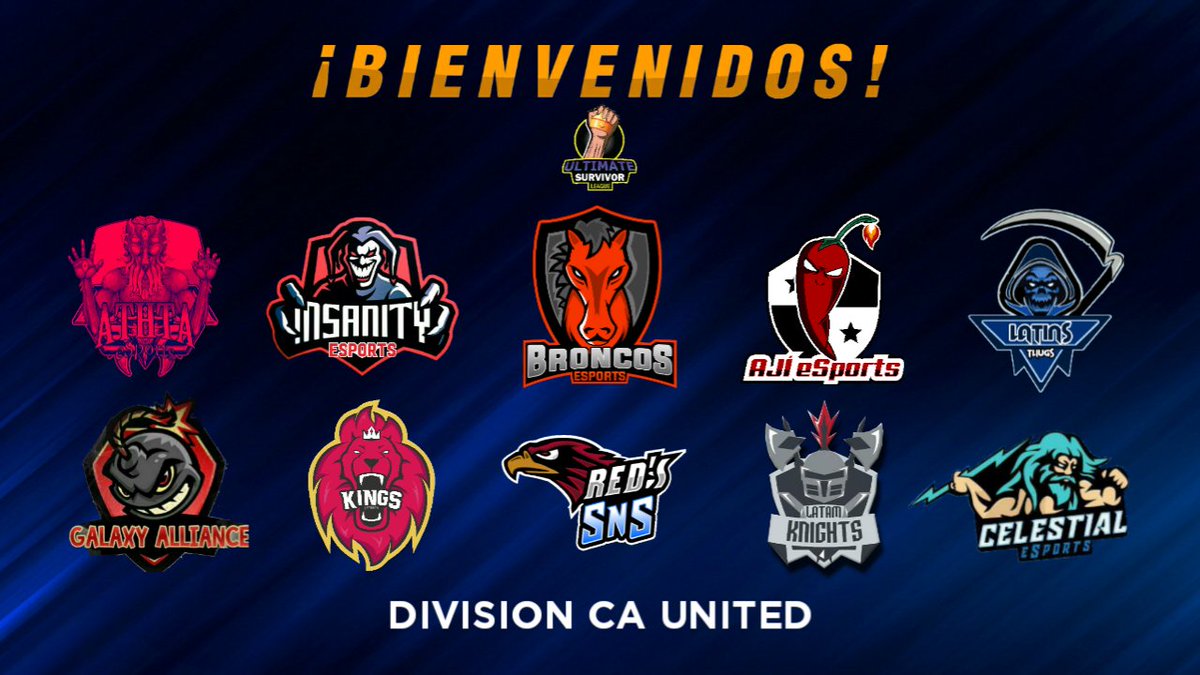 🌎 DIVISIÓN CA UNITED 🌎

<a href="/athtables/">ath pool tables</a>
@InsanityOP
<a href="/Broncos_eSports/">Broncos eSports🇭🇳</a> 
<a href="/AjieSports/">Ají eSports 🇵🇦🌶</a>
@LatinsThugs 
<a href="/galaxyalliance2/">Galaxy Alliance</a> 
<a href="/eSports_Kings/">Kings eSports</a>
@RedsISnicaS
@LATAMKNHTSV
<a href="/CelestialeSpor2/">⚡Celestial eSports⚡</a> 

¡Bienvenidos a todos! #USL