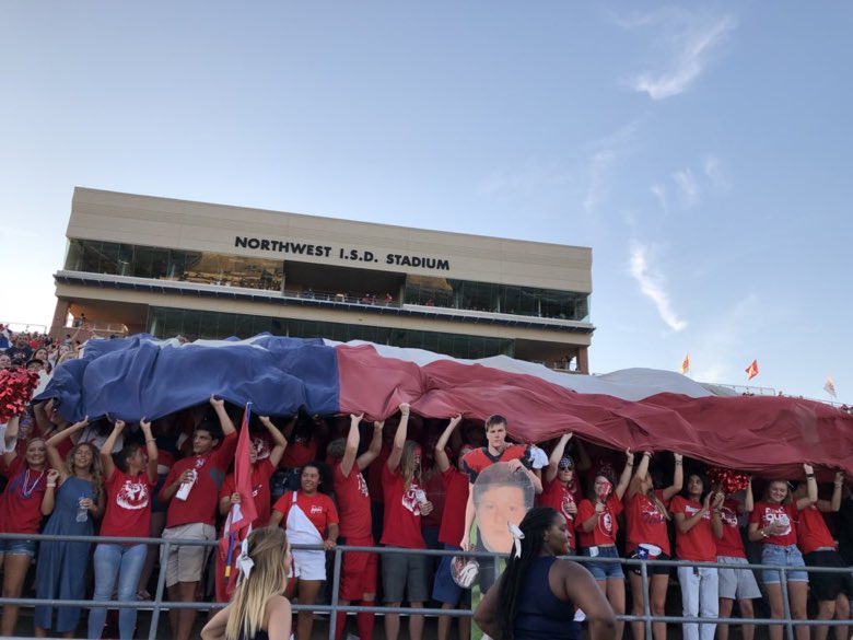 ‼️TEXANS‼️ This weeks game is this Thursday @ 7:00pm @ NISD stadium vs. Grapevine🤣. We need EVERYONE to show up and be LOUD🔊 Wear 🔴RED🔴 If you’re not going to be loud, do not show up!