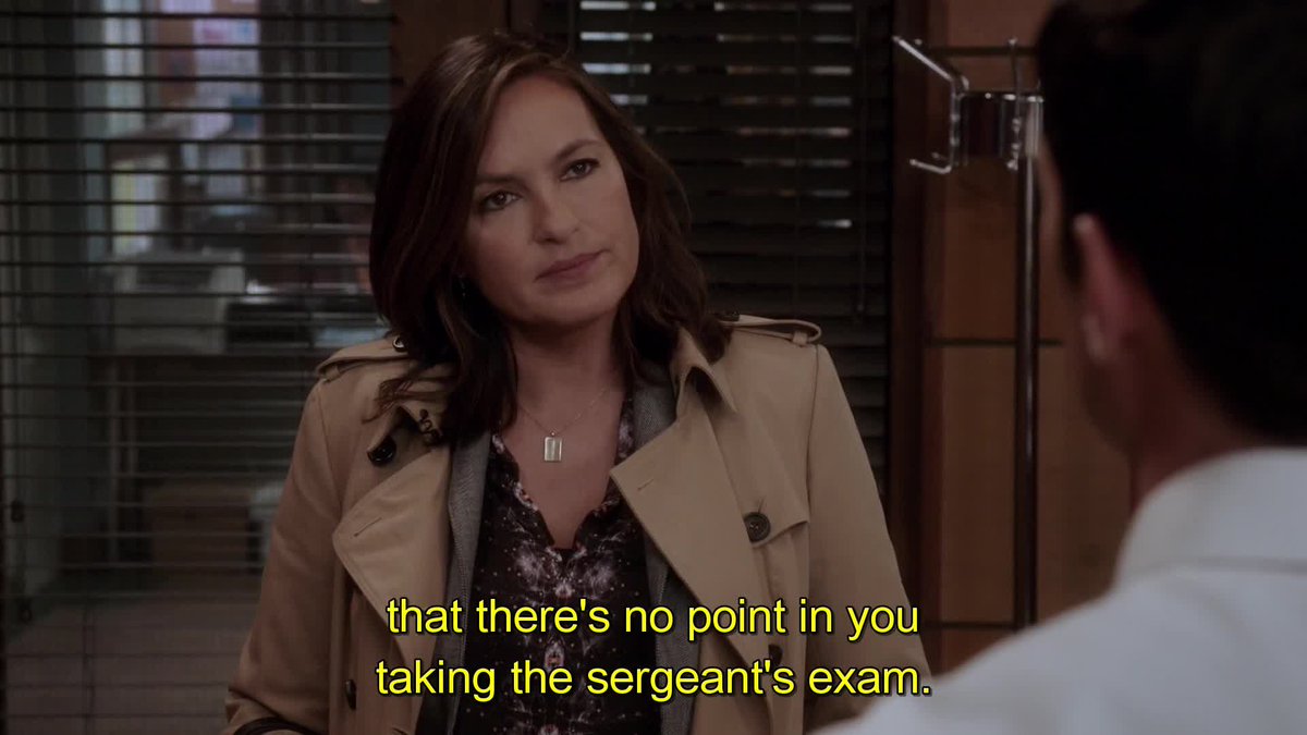 The16thPrecinct's tweet photo. 'He thinks that there is no point in you taking the sergeant's exam'

#SummerViewingUnit #SVURewatch
(iTunes, DVD, DVR, Hulu,Netflix) Surrendering Noah 16.23 https://t.co/Px0G4KhTLS