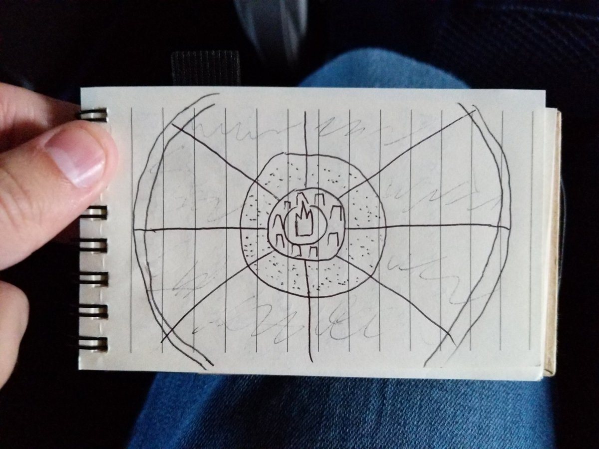 drawing of a circular city that does look like a pizza