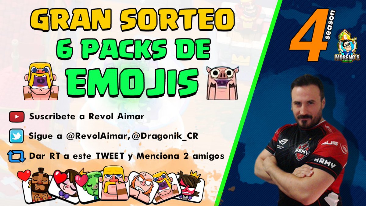 🎉GRAN SORTEO ESPECIAL 31K🎉
😍-6 Packs De Emojis 😍
🥰-6 Ganadores 🥰
🐎-Para participar : 
👀-Suscribirse a mi canal de YouTube👀
🐦-Seguir en Twitter @ReVoLAimaR @Dragonik_CR 
🔁 Hacer RT  y mencionar a 2 amigos,enemigos o a quien pinche quieras.
🎥youtube.com/c/RevolAimar