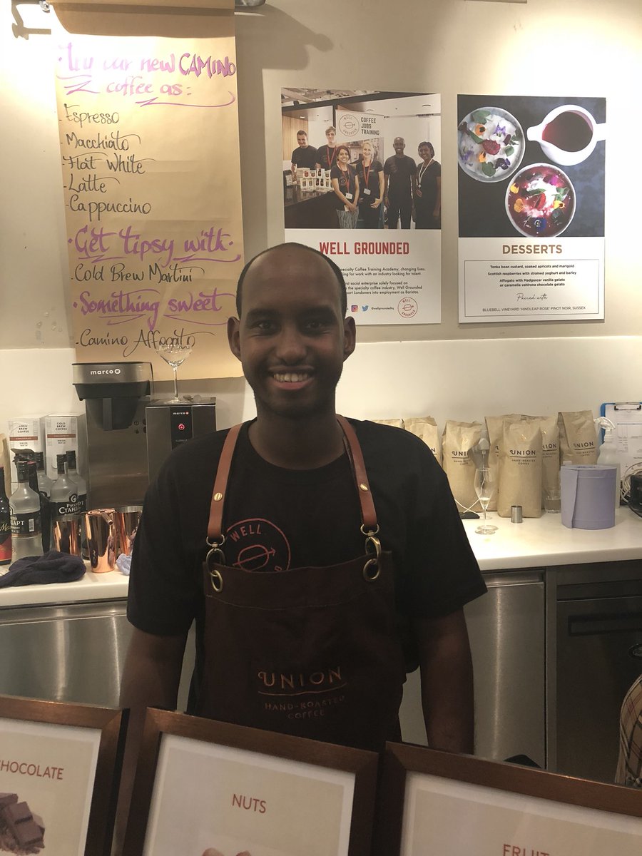 This is Zak tonight at #gatheredtable. Zak graduated from our traineeship programme in dec 2017 and has been working <a href="/Gatherandgather/">Gather & Gather</a> ever since. Tonight we could see just what an integral part of the team he’s become and we couldn’t be prouder #successstory #graduate #barista