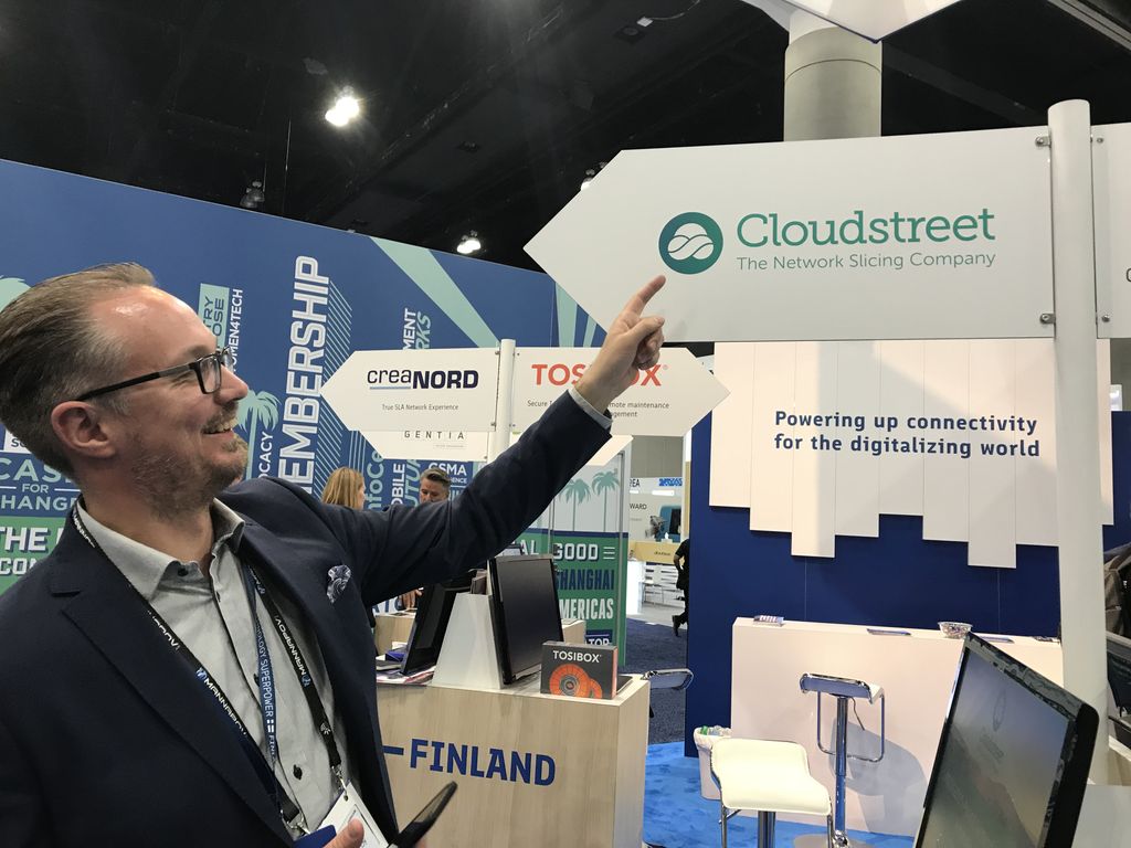 thecloudstreet's tweet photo. Day 1 @MWCA18 LA and already well into the fun. What better place to talk #networkslicing than with Cloudstreet #futurewithfinand #getslicing #MWCA18 https://t.co/KSKeNCnpGa