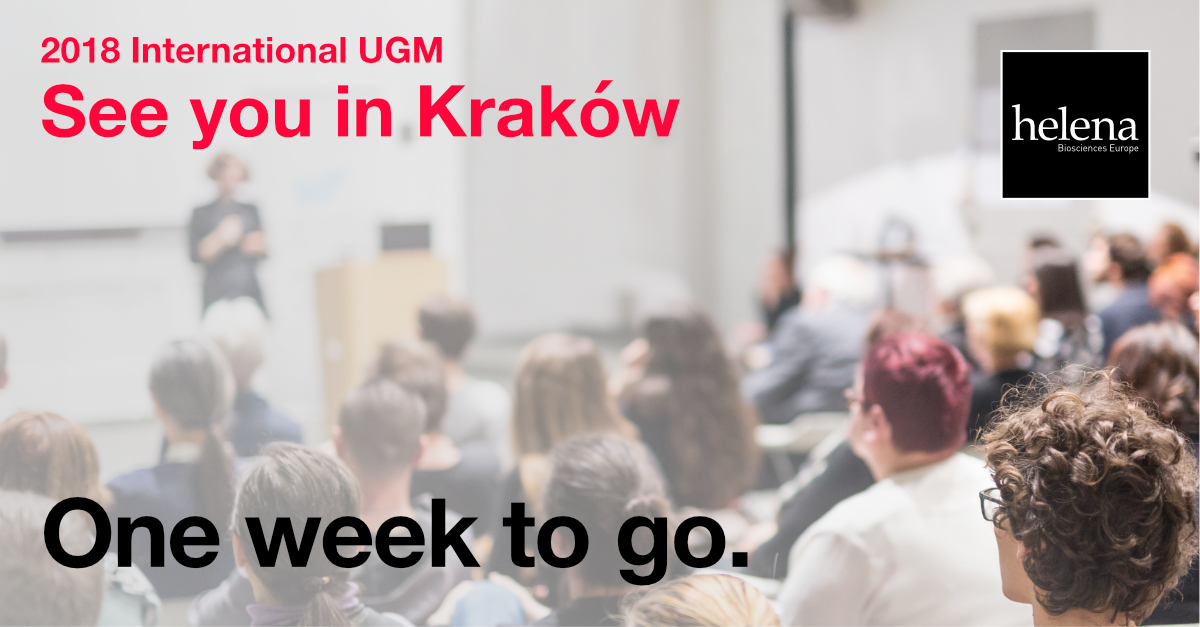 HelenaBiosci's tweet photo. Our International User Group Meeting is one week away! There is still time to fast track your registration by completing the online booking form. Choose your Interactive Scientific Session and Product Demonstrations today. https://t.co/6NuAy9Bgiq https://t.co/JKKYlgk3nq