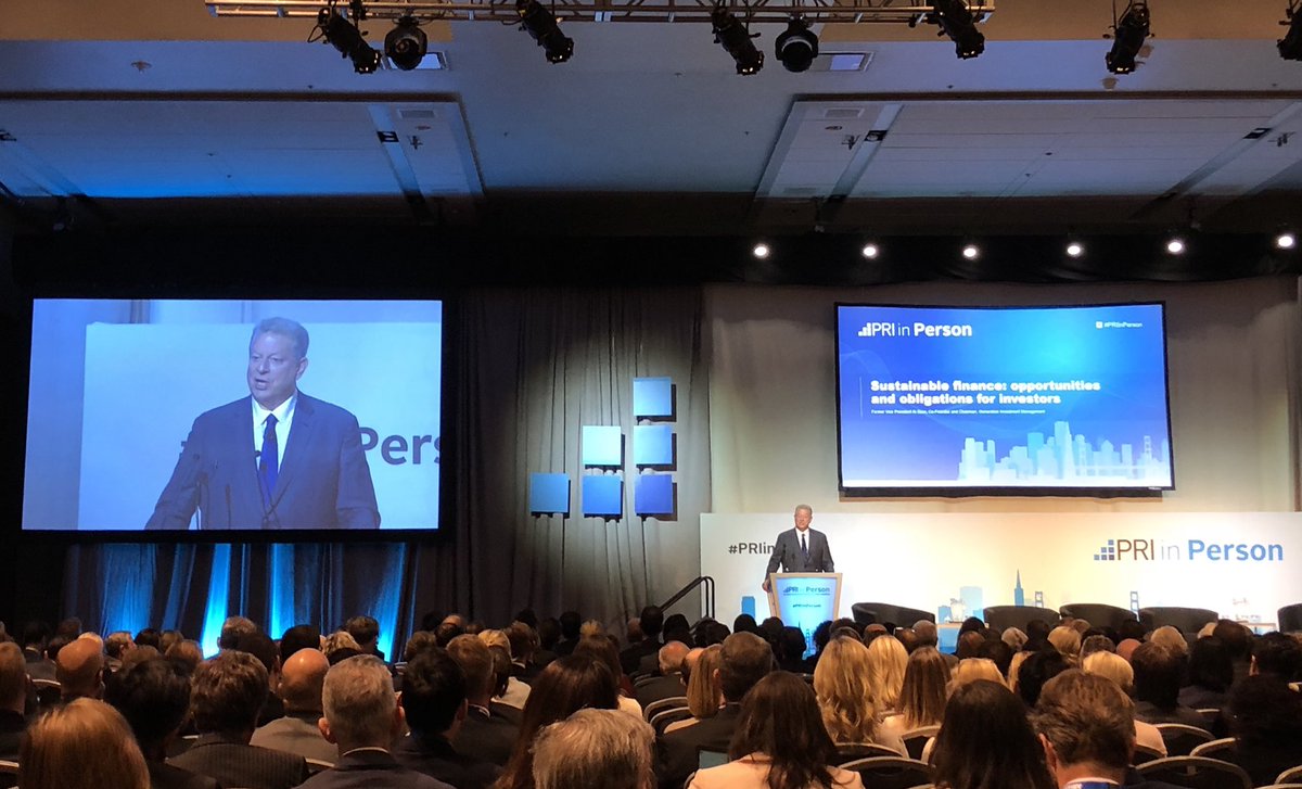 Investors are awakening to the opportunities triggered by the sustainable revolution. Keynote delivered by <a href="/algore/">Al Gore</a>  #PRIinPerson