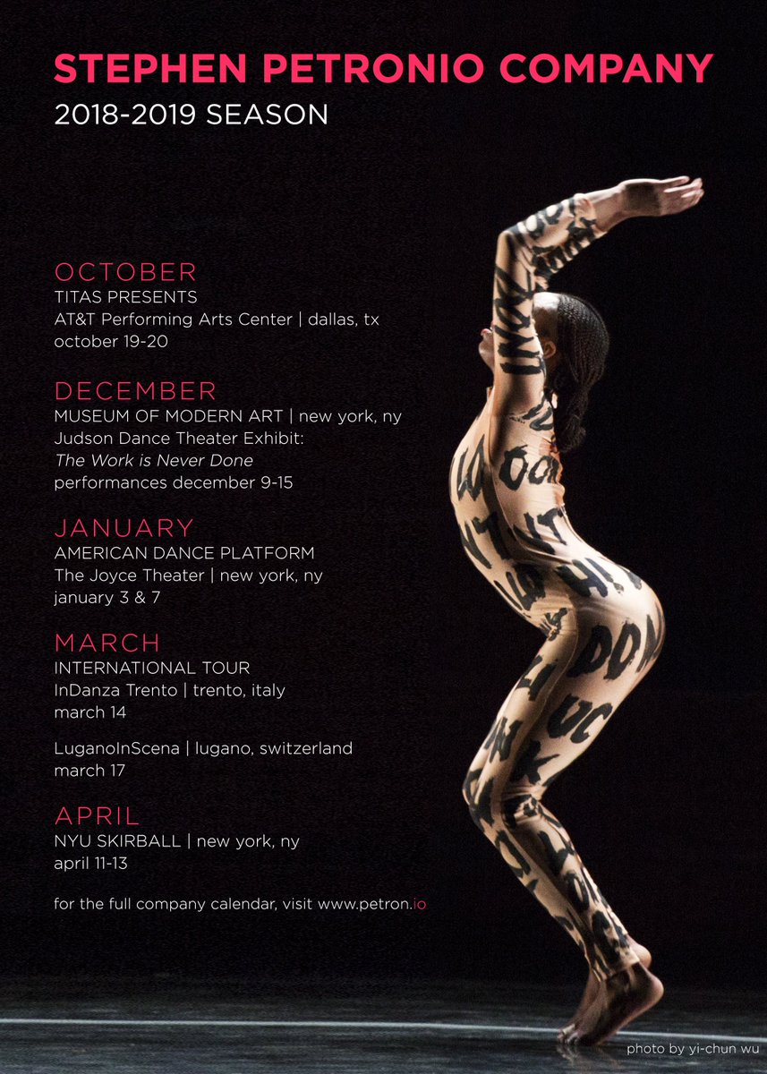 When can you see us this season? #provokingcreativity #stephenpetroniocompany #stephenpetronio