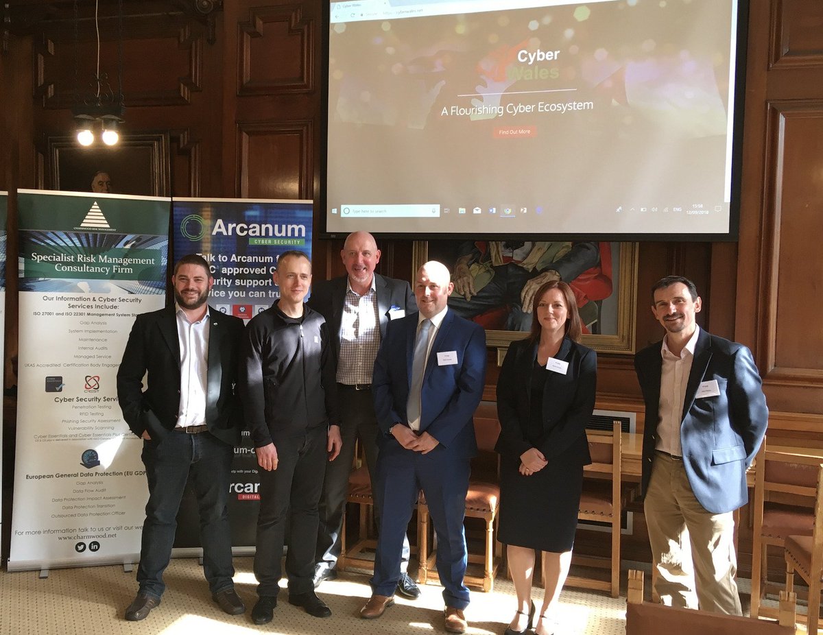 Members of the Cyber Wales Clusters <a href="/PervadeSoftware/">Pervade Software</a> <a href="/CharmwoodRisk/">Charmwood Risk</a> <a href="/HashtagMkt/">Hashtag Marketing</a> <a href="/Arcanum_IS/">Arcanum Cyber Security</a> and 53 Signals Squadron @pumdegtri shared their thoughts &amp; ideas on a Discussion Panel for the 11th International Conference on Security of Information &amp; Networks <a href="/cardiffuni/">Cardiff University</a> <a href="/CyberWales/">CyberWales</a>