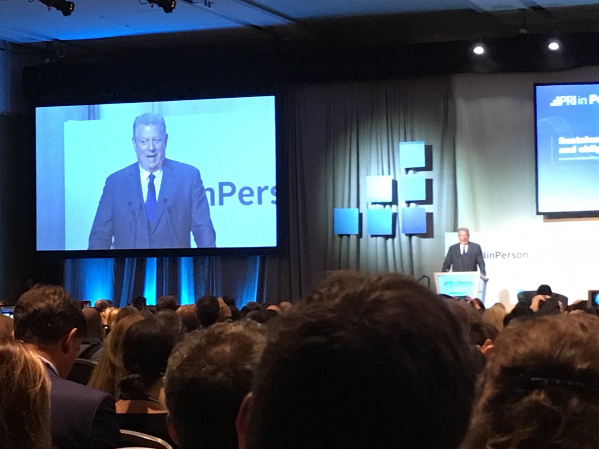<a href="/algore/">Al Gore</a>: we’re at a tipping point where environment and economy go hand in hand. Apple has already reached 100% renewable energy. PV solar installer is fastest growing job in US, 9x more than other jobs. @PRI_News #PRIinPerson