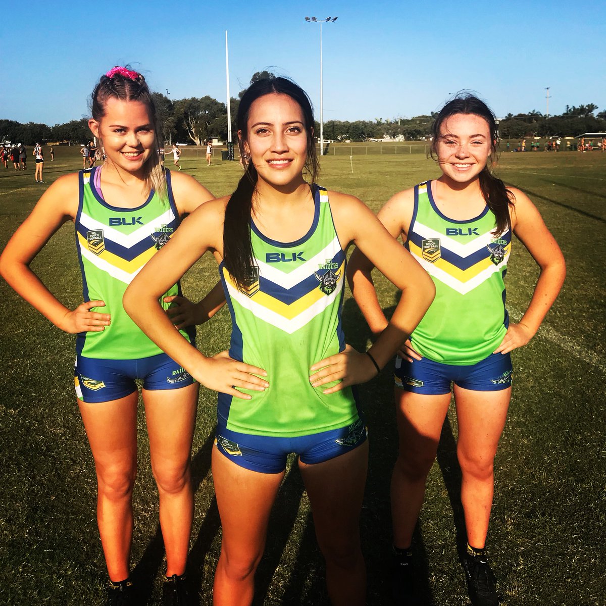 TouchACT's tweet image. ACT Raiders are one of three states aligned directly with @NRL Clubs creating a pathway for our male and female athletes. Our ACT girls are proud to be wearing the traditional Lime Green and being a Raider 👊🏼🏉@RaidersCanberra @touchfootyaus
