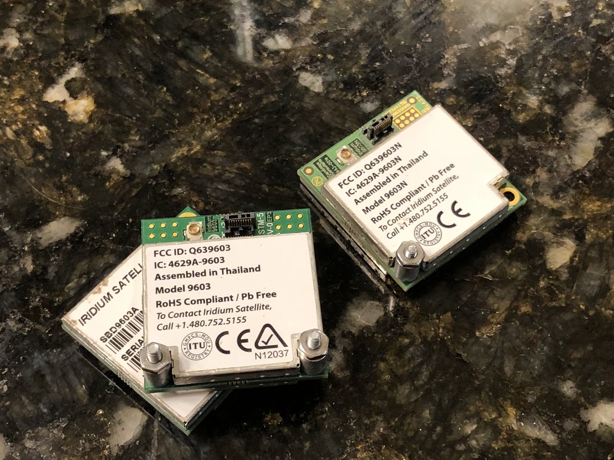On the WSPR beacon front, the brackets came in and look good. Need to design a bracket for the <a href="/voltaicsystems/">Voltaic Systems</a> 3.5W panel that will bolt to the bottom with varying solar angles. Also received 3x activated <a href="/IridiumComm/">Iridium</a> modems for development from a good friend. #WSPR #autonomous