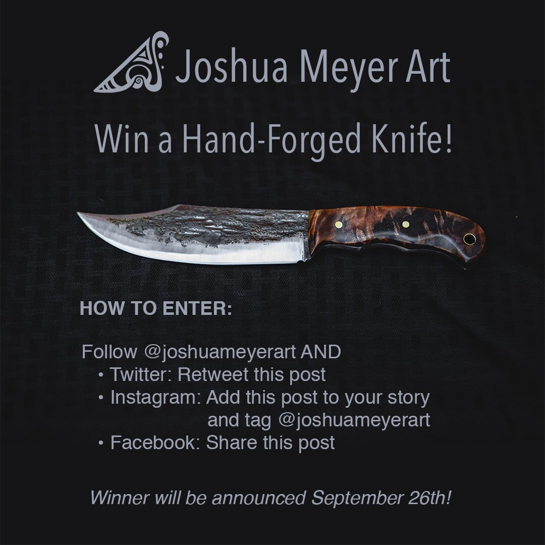 joshuameyerart's tweet photo. Help my art reach more people and be entered to win this beautiful knife!
#joshuameyerart #handforgedknife #blacksmith #forge #forging #flagstaffblacksmith #thingstodoinflagstaff #blacksmithingclasses #joshuameyerblacksmith #flagstaffforge #forged #handforged #flagstaffartist https://t.co/kqUWfKuPHy
