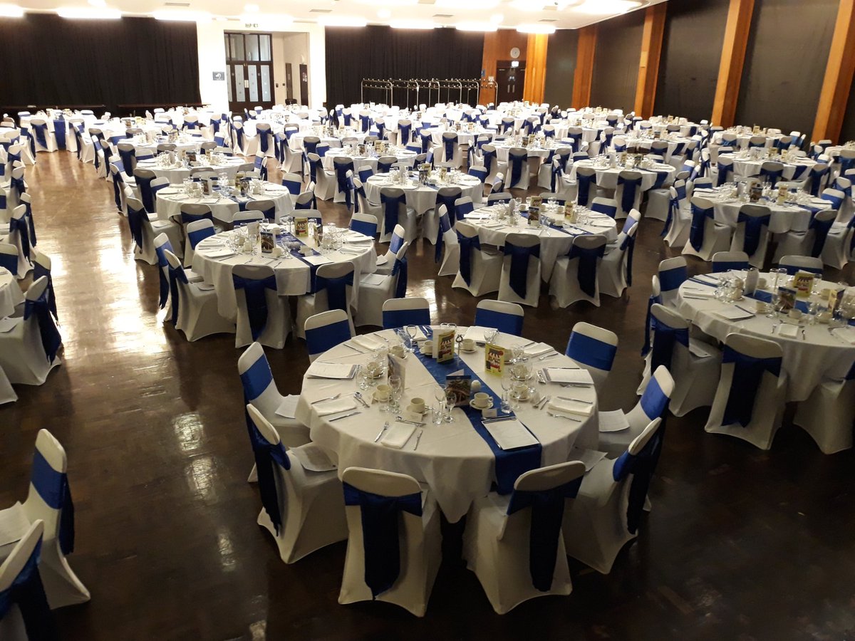 The tables are all set for this year's Taste of the West Awards Ceremony... looking forward to welcoming 420 guests tomorrow @UniofExeter @EventExeter #totwawards