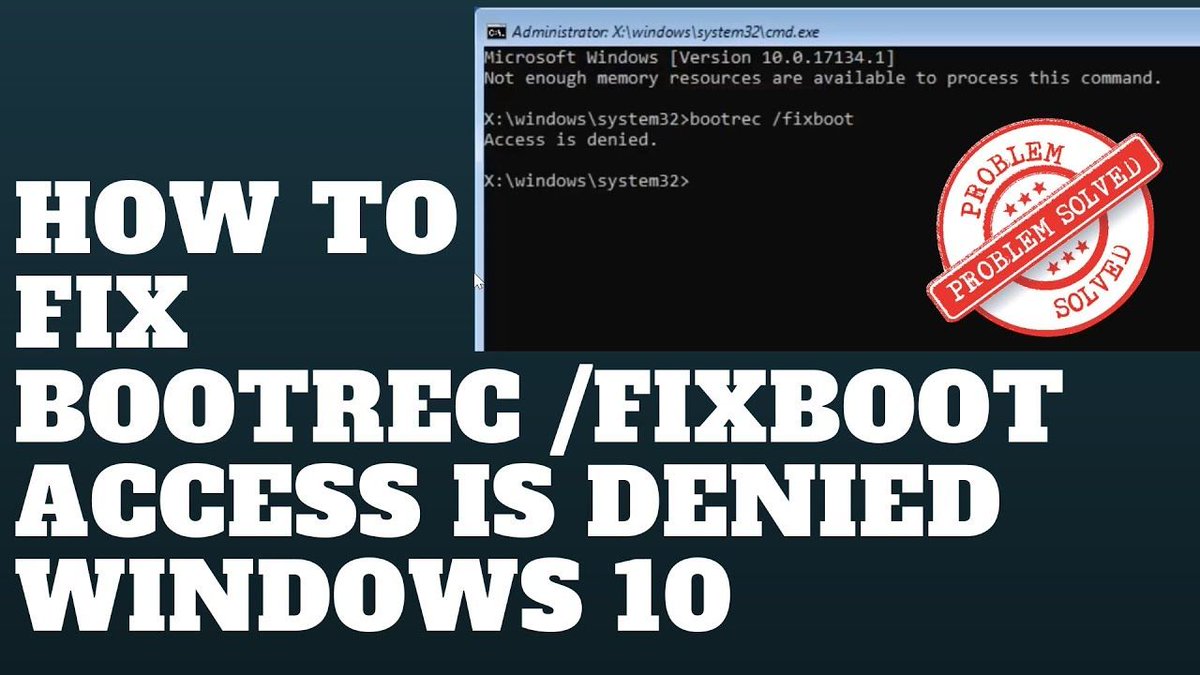 OpenWorldPCNews's tweet image. How to Fix #Bootrec / #Fixboot Access is Denied #Windows10 with @Britec09 buff.ly/2OeOlv9