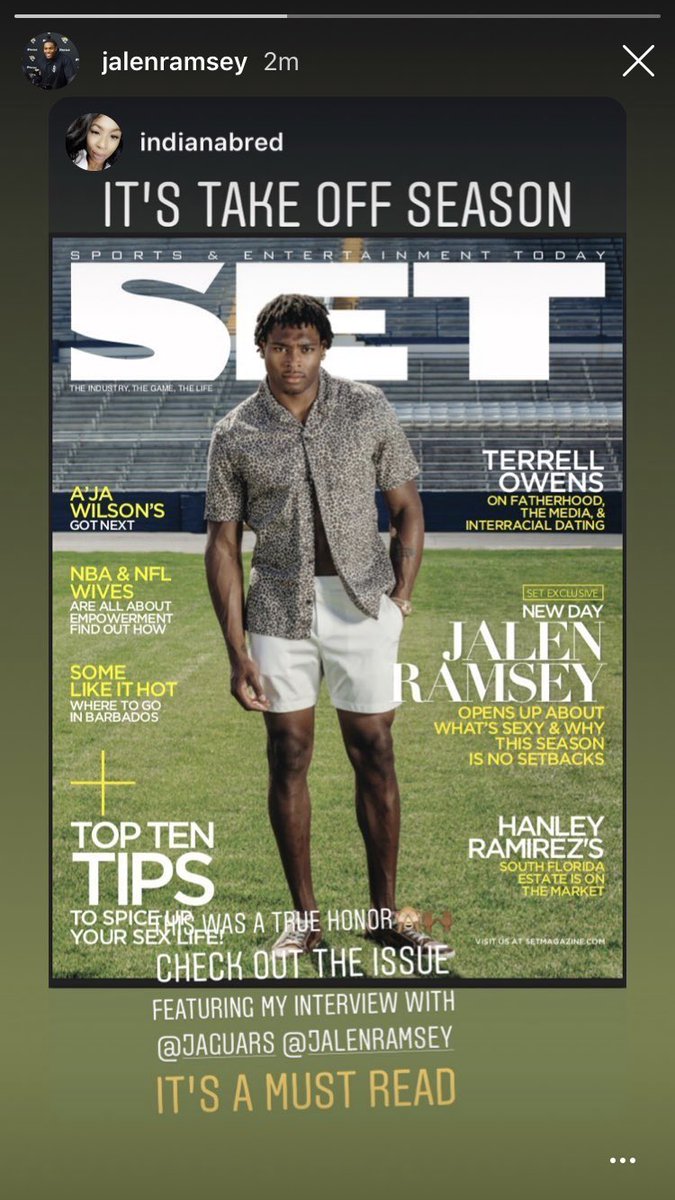 Indiana_Bred's tweet photo. 🗣You see it!!! Definitely a true honor to interview this amazing superstar!! #TakeOffSeason  @jalenramsey  #Blessed Check out my article on @Jaguars Star cornerback #JalenRamsey  #SETMagazine 💪🏽💪🏽 pick up a copy of the Magazine NOW!!! https://t.co/Gm56rdj3rB