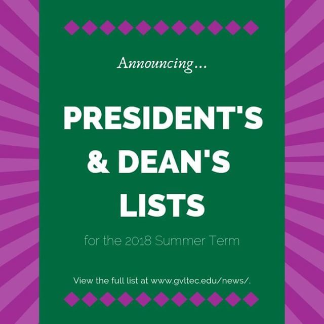 GreenvilleTech's tweet photo. Congratulations to the recipients of the President's and Dean's lists for the 2018 Summer Term. Visit https://t.co/adknFJP5i2 to read more and to view the full list. #myGTCexperience #greenvilletech #succeed #success #presidentslist #deanslist #greenvil… https://t.co/0cd0pQFFDg https://t.co/sTB8pJzigK
