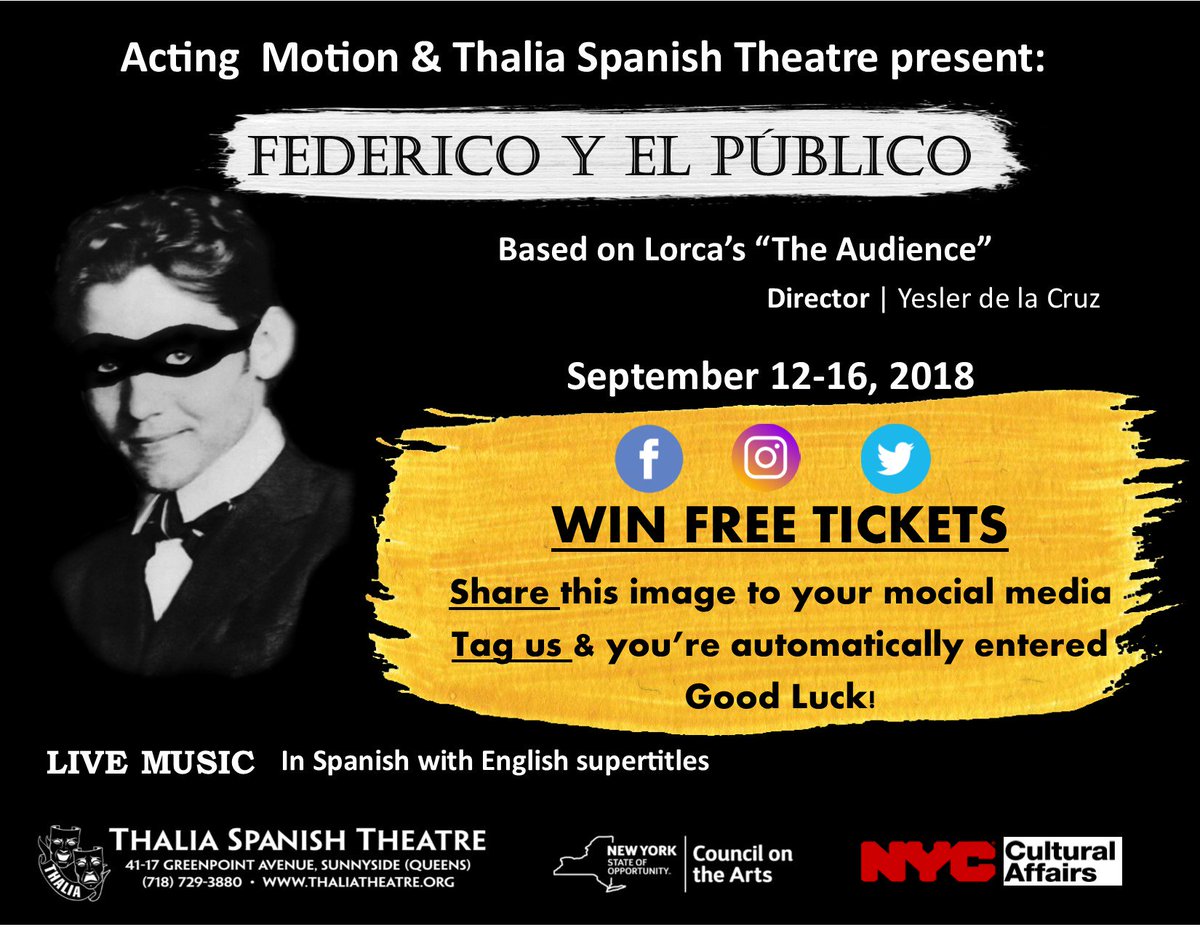 In the mood for some Latinx Theatre this weekend? Just Share this image to your social media, TAG US and you're automatically entered. Good luck! #latinxtheatre #teatrolatino