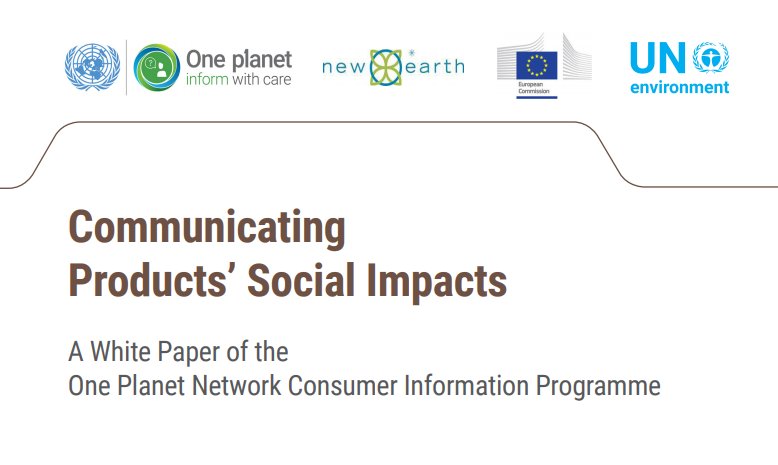 Consumers_Int's tweet photo. How to best communicate the social impacts of products? Check out the @10YFP Consumer Information Programme’s new white paper on the topic! Launched this week at the #SLCA conference in Pescara https://t.co/WiQJOD1cq5 #SustainableConsumption https://t.co/41CRthPRCs