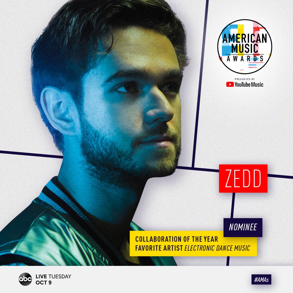 Zedd's tweet photo. THANK YOU!! I’m honored to have 2 nominations at the 2018 @AMAs! 
🙏🏼

You can vote here: https://t.co/dullcEfiTP
#AMAs https://t.co/bHjgK2kyp5