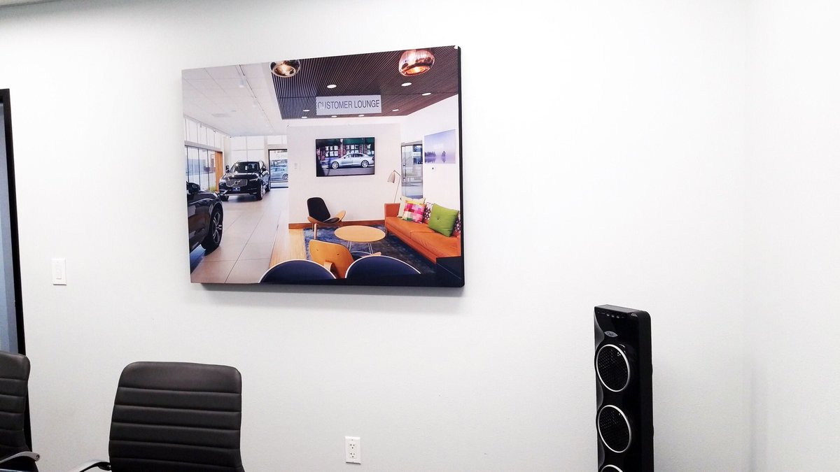 Here are some more really cool custom printed panels we built and installed for this car dealership.
#acoustic #sound #treatment #panels #absorption #mazda #volvo #office #room #music #production
