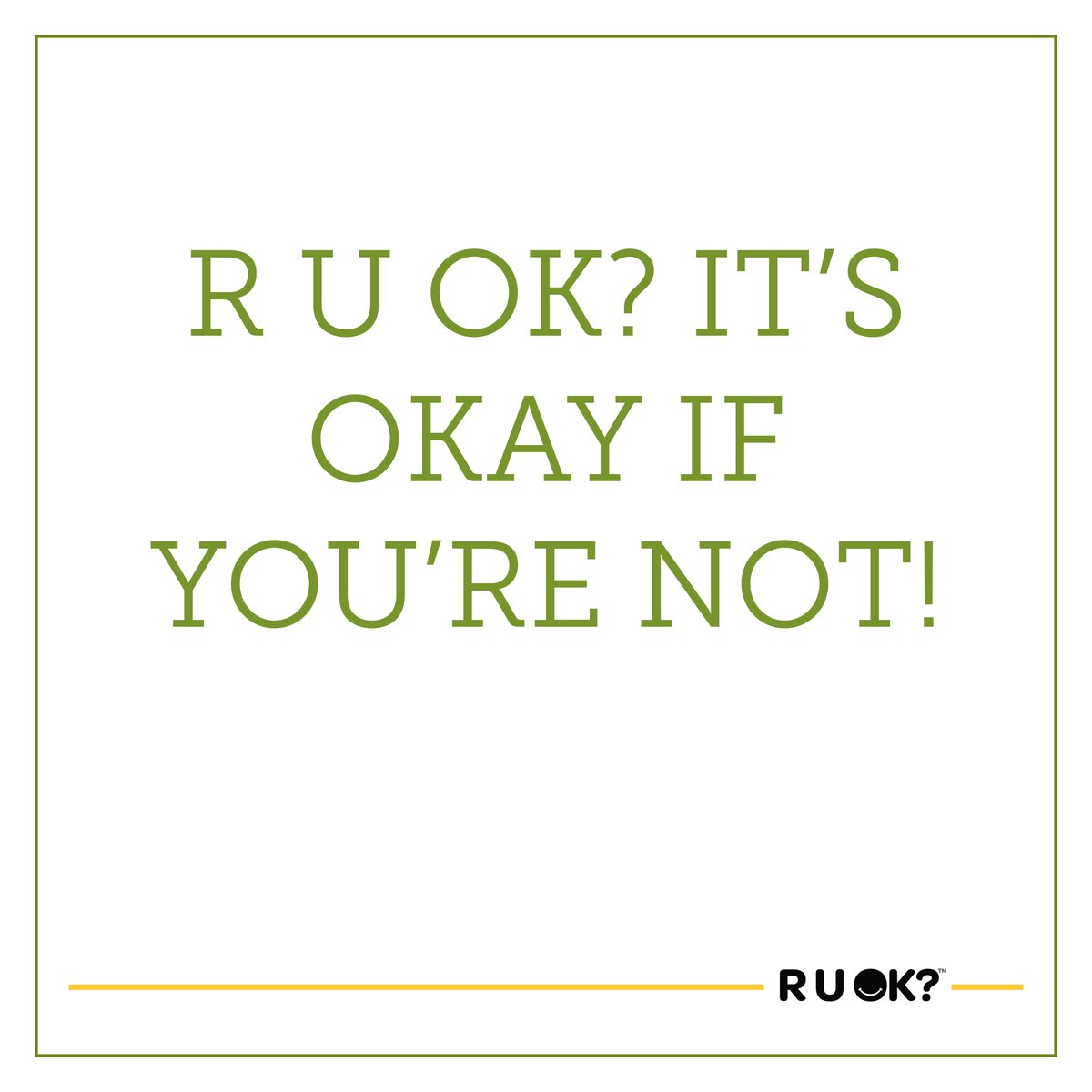 EmergeAssoc's tweet photo. Today is R U OK? Day. Take a moment to stop and start a conversation with those around you. R U OK? A conversation can saves lives. https://t.co/vtU4Q4iaX4