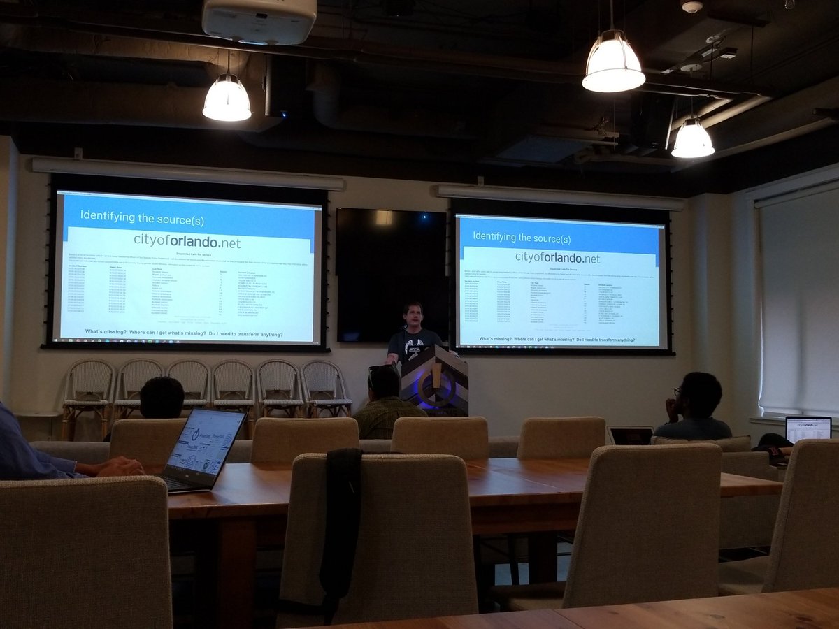 felnuila's tweet photo. Creating a data pipeline using City of Orlando PD's Active Call registry! #orlandocloudnext #DevFest18 #gdg #meetup https://t.co/ypICTUPGue