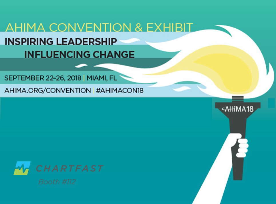 ChartFast's tweet image. #AHIMACon18 is two weeks away!  This is the premiere convention for HIM professionals.  ChartFast will be there, will you?  If you&apos;re coming, visit us in booth 112!