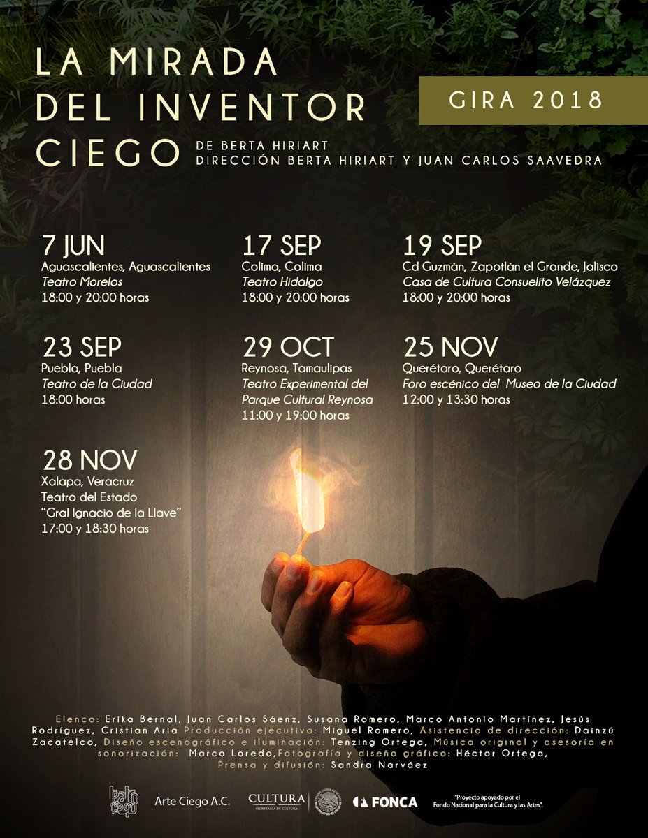 Y a viajar <a href="/ElInventorCiego/">Inventor Ciego</a> este septiembre en Colima, Cd. Guzmán y Puebla #ViajeCiego #Gira2018 #TeatroInfantil #TeatroEnFamilia <a href="/_MenuTeatral/">Menú Teatral</a> @sandranarvaez <a href="/NMiguelRomero/">Miguel Romero</a> <a href="/JCSaavedra76/">Juan Carlos Saavedra</a>