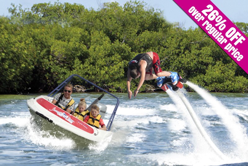 cancunRmaya's tweet photo. Mix 2 of the most fun motorized water activities in Cancun for 1 price. 20 minutes of Flyboard where you'll fly 36 feet above the water and a 2.5 hours guided "Jungle Tour", where you'll drive your own speed boat and snorkel in the reef. 
 https://t.co/Eb4XZW2AfW https://t.co/mHQyAQ6ClO