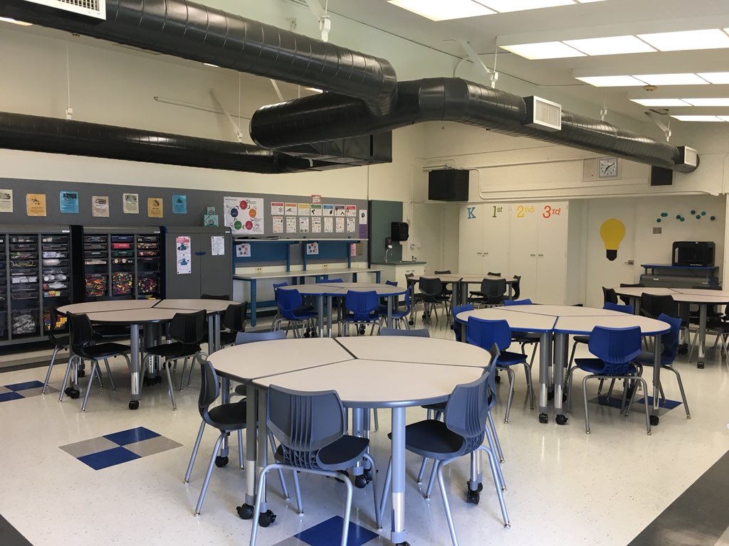 SandraWTran's tweet photo. Before, During, After tables &amp; chairs are in @PVSEACougars Makerspace!  Now I’m all set and READY for classes to come! https://t.co/kikSeKWS9N