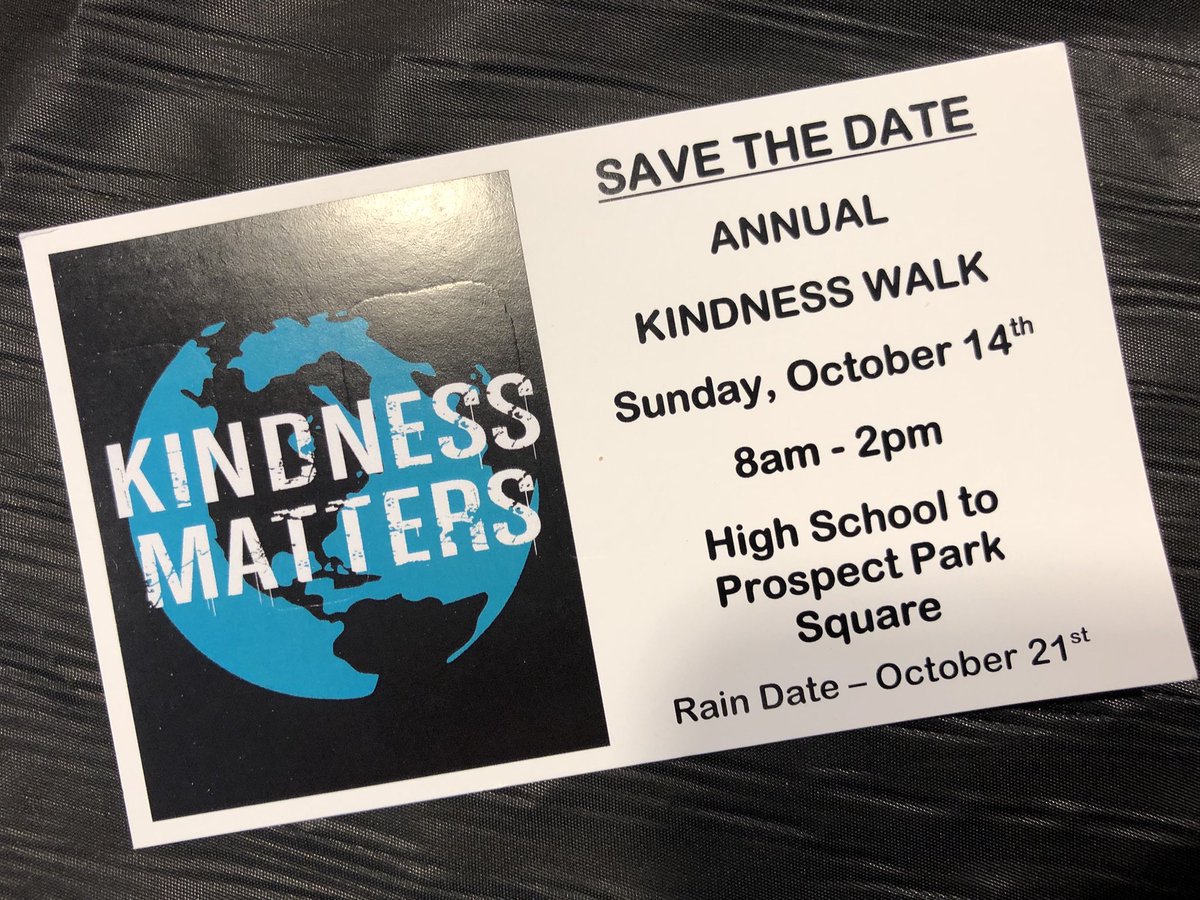 Interboro_SD's tweet photo. Interboro SD school community - PLEASE SAVE THE DATE-  October 14th for our annual Kindness Walk! More information to come!!! ✌🏻✌🏼✌🏽🌏🌍🌎 @BAnUpstander #kindnessmattersISD https://t.co/vpzTQ1ijLl