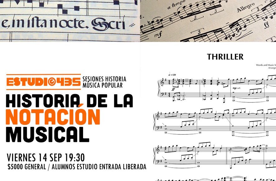 estudio435's tweet photo. Súmate a comprender cómo ha evolucionado la escritura musical desde los primeros tiempos hasta nuestros días en esta nueva charla. 

Viernes 14 de septiembre 19:30
$5000 general / alumnos Estudio435 entrada liberada 
Reserva y compra en estudio435.cl@gmail.com https://t.co/KusdzpTE05