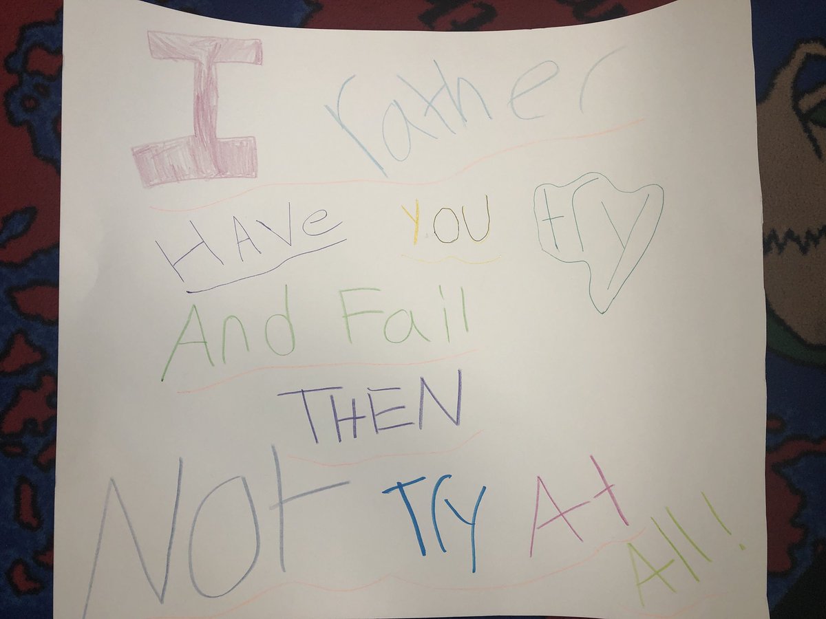 My heart fluttered when one of my students gave me a new growth mindset poster that she made! So excited to hang this up! ☺️😍 <a href="/VincentFarmBCPS/">VincentFarmBCPS</a>