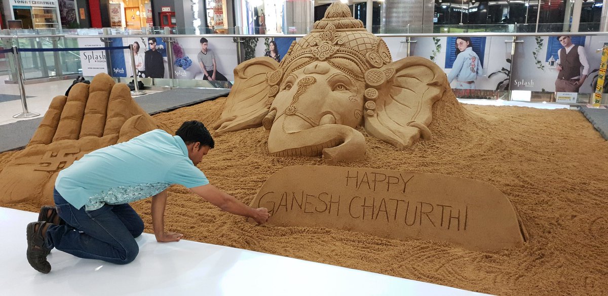 My sand art on #GaneshChaturthi  at #MantriMall Bangalore.