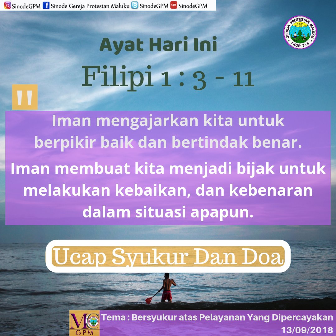 Sinode Gpm On Twitter Ayat Hari Ini Sesuai Kalender Bacaan Alkitab Di Gpm Yang Dibuat Oleh Lembaga Pembinaan Jemaat Lpj Gpm Disertai Refleksi Singkat 13 09 2018 Https T Co Hg0dqbmvqz Twitter