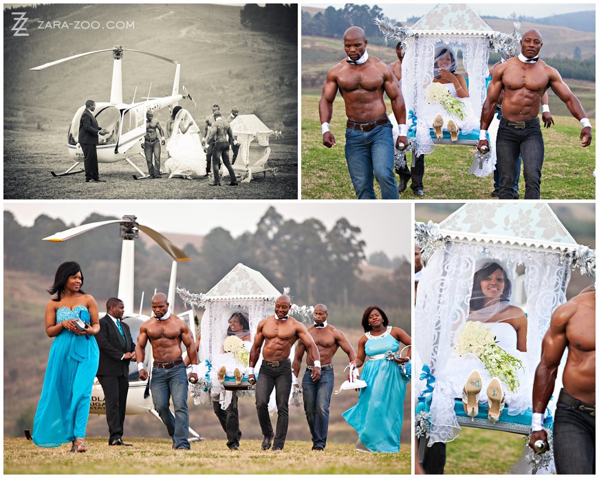 Throwback to this amazing wedding we did in Durban back in 2011. The bride arrived by helicopter and was carried on a throne by 4 mucled men! #tbt #weddings zara-zoo.com/blog/durban-we…