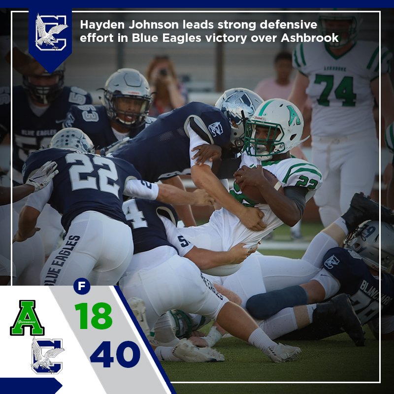 Clover High School (@chs_blueeagles) on Twitter photo The Blue Eagles improve to 4-1 overall with a victory over Ashbrook. Hayden Johnson had a strong outing with 11 tackles and an INT. <a href="/True_BlueNation/">Clover Football</a> #BlueEagleNation <a href="/RHHerald_Preps/">Rock Hill Herald Preps</a> The Blue Eagles improve to 4-1 overall with a victory over Ashbrook. Hayden Johnson had a strong outing with 11 tackles and an INT. <a href="/True_BlueNation/">Clover Football</a> #BlueEagleNation <a href="/RHHerald_Preps/">Rock Hill Herald Preps</a>