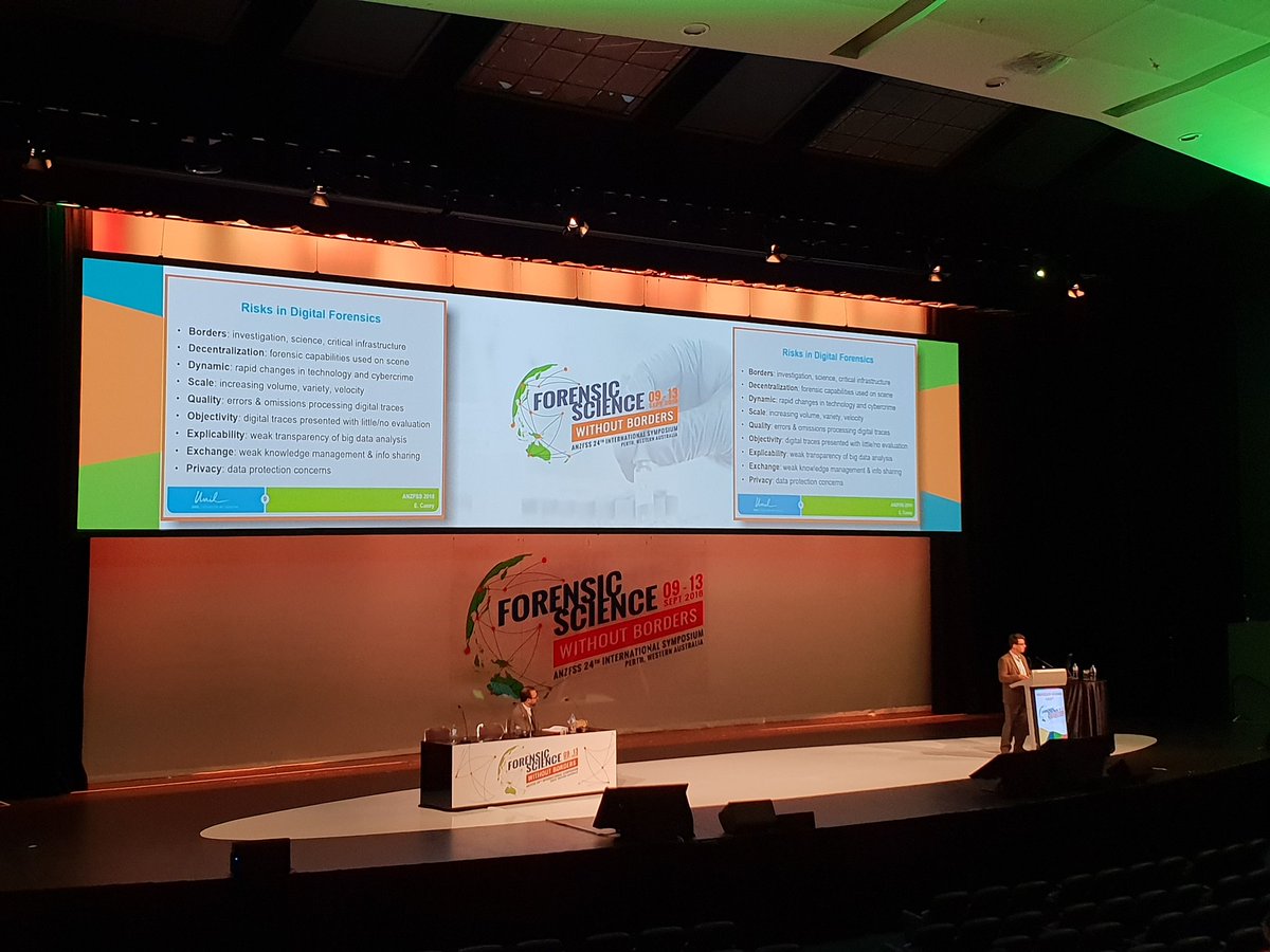 This mornings plenary currently discussing risks in #digitalforensics #ANZFSS2018 #forensicscience