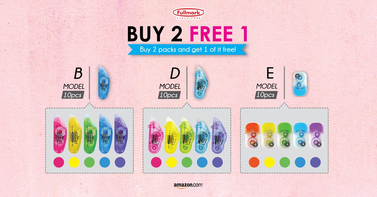 FullmarkSG's tweet photo. Great savings now @amazon with #Fullmark!! Buy 2 packs of correction tapes for the price of 1!! While stock last! https://t.co/0dhSiSXEn5 https://t.co/9eYrpECHNk