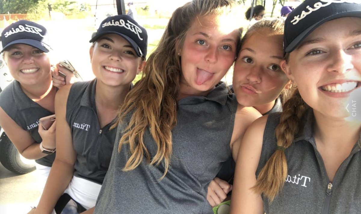 LSWGirlsGolf's tweet photo. Titans are on a roll!! Varsity defeated Blue Springs and Lee’s Summit North today in their tri-match, with Senior McKenna Rice taking medalist honors!⛳️ #YouWishYouWereATitan https://t.co/ENCs1BBa1Q